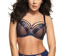 Gorsenia Sujetador Sin Relleno con Correas Decorativas para Mujer K496 Paradise, Azul Marino,95J