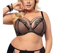 Gorsenia Sujetador Sin Relleno con Correas Decorativas para Mujer K496 Paradise, Negro,90K