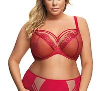Gorsenia Sujetador Sin Relleno con Correas Decorativas para Mujer K496 Paradise, Rojo,95G