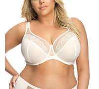 Gorsenia Sujetador Sin Relleno con Encaje Y Malla para Mujeres K441 Luisse, Beige Claro,100F