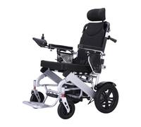 Gorssen Silla de ruedas eléctrica portátil plegable ligera plegable Deluxe Potente motor dual Silla de ruedas compacta con ayuda de movilidad - Pesa solo 24 kg con batería