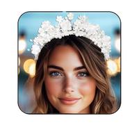 GORTIN Diadema de flores para novia, diadema de perlas plateadas, diamantes de imitación, accesorio para el cabello de novia para mujeres y niñas