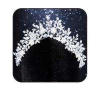 GORTIN Diadema de novia con diamantes de imitación, diseño de flores plateadas, accesorio para el cabello para mujeres y niñas