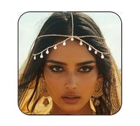 GORTIN Diademas bohemias de lentejuelas para boda, color dorado, para festivales, disfraces, accesorios para el cabello para mujer