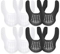 Gorygold Protectores de arrugas para zapatos Jordan Air Force Dunk, 4 pares de protectores antiarrugas para zapatos sin arrugas, Negro + Blanco, Size L (9-15)