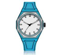 Gosasa Creative Unisex Sketch Anime Style - Reloj de pulsera de cuarzo para hombre y mujer, impermeable, minimalista, analógico en blanco y negro, Azul (Z Blue), Estilo anime de moda