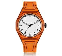 Gosasa Creative Unisex Sketch Anime Style - Reloj de pulsera de cuarzo para hombre y mujer, impermeable, minimalista, analógico en blanco y negro, Anaranjado (Z Orange), Estilo anime de moda
