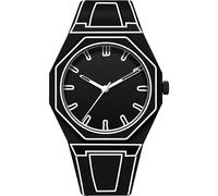 Gosasa Creative Unisex Sketch Anime Style - Reloj de pulsera de cuarzo para hombre y mujer, impermeable, minimalista, analógico en blanco y negro, negro, (Y Black), Estilo anime de moda