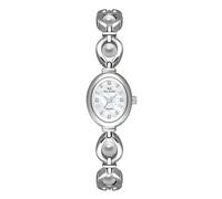 Gosasa Elegante reloj de perlas para mujer, delicado reloj de pulsera ovalado, plateado, (H Silver), Elegante