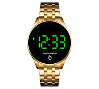 Gosasa Pantalla Táctil Digital LED Impermeable Hombres Mujeres Deportes Casual Relojes de Pulsera Negro