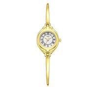 Gosasa Reloj clásico vintage para mujer con esfera pequeña y correa fina, elegante, analógico, reloj de pulsera para mujer, resistente al agua, de cuarzo, dorado, Dorado, blanco, Elegante