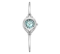 Gosasa Reloj clásico vintage para mujer con esfera pequeña y correa fina, elegante, analógico, reloj de pulsera para mujer, resistente al agua, de cuarzo, dorado, Plateado, verde (Silver Green),