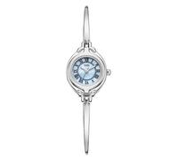 Gosasa Reloj clásico vintage para mujer con esfera pequeña y correa fina, elegante, analógico, reloj de pulsera para mujer, resistente al agua, de cuarzo, dorado, Azul plateado a, Elegante