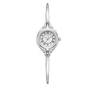 Gosasa Reloj clásico vintage para mujer con esfera pequeña y correa fina, elegante, analógico, reloj de pulsera para mujer, resistente al agua, de cuarzo, dorado, Plateado blanco, Elegante