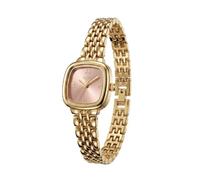 Gosasa Reloj cuadrado pequeño para mujer, reloj de pulsera de cuarzo clásico y delicado, Dorado Rosa, Retro