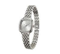 Gosasa Reloj cuadrado pequeño para mujer, reloj de pulsera de cuarzo clásico y delicado, Plateado blanco, Retro