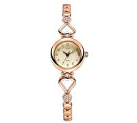 Gosasa Reloj de pulsera de cuarzo para mujer, elegante, resistente al agua, correa de acero inoxidable, reloj de lujo para mujer, oro rosado L , Elegante