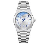 Gosasa Reloj de pulsera de lujo para hombre, cronografía, de cuarzo, con calendario, luminoso, a la moda, impermeable, correa de acero inoxidable, T-Plata Blanco, Negocios