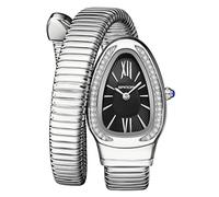 Gosasa Reloj de pulsera de serpiente para mujer, elegante reloj de pulsera envolvente, reloj de cuarzo estilo joyería de moda, reloj de pulsera de serpiente para vestido y regalo (15-17 cm), Plateado