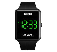 Gosasa Reloj de pulsera digital LED de esfera grande con fecha y hora, resistente al agua, 3 bares, para hombre y mujer, Negro, Deportivo informal