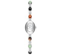Gosasa Reloj de vestir para mujer, elegante, esfera ovalada, resistente al agua, analógico, casual, O colorido blanco, Elegante