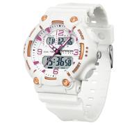 Gosasa Reloj deportivo analógico digital de moda para hombre y mujer, pantalla dual, resistente al agua hasta 50 m, táctico, militar, resistente con retroiluminación LED, correa de TPU para