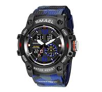 Gosasa Reloj deportivo digital de esfera grande para hombre, reloj militar con retroiluminación LED, resistente al agua, reloj electrónico para hombre, azul, Digital, movimiento de cuarzo