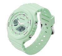 Gosasa Reloj deportivo digital para mujer, 5 ATM, resistente al agua, luz LED, esfera grande, analógico, multifuncional, reloj de pulsera con alarma, cronómetro, calendario, timbre por hora, Z Verde