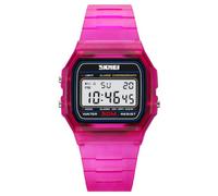 Gosasa Reloj deportivo digital unisex clásico de color transparente, correa de poliuretano impermeable hasta 30 m, reloj casual con retroiluminación EL, alarma, cronómetro, pantalla de 12/24 horas