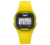 Gosasa Reloj deportivo digital unisex clásico de color transparente, correa de poliuretano impermeable hasta 30 m, reloj casual con retroiluminación EL, alarma, cronómetro, pantalla de 12/24 horas