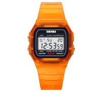 Gosasa Reloj deportivo digital unisex clásico de color transparente, correa de poliuretano impermeable hasta 30 m, reloj casual con retroiluminación EL, alarma, cronómetro, pantalla de 12/24 horas