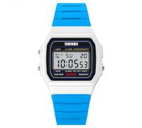 Gosasa Reloj deportivo digital unisex clásico de color transparente, correa de poliuretano impermeable hasta 30 m, reloj casual con retroiluminación EL, alarma, cronómetro, pantalla de 12/24 horas