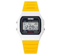 Gosasa Reloj deportivo digital unisex clásico de color transparente, correa de poliuretano impermeable hasta 30 m, reloj casual con retroiluminación EL, alarma, cronómetro, pantalla de 12/24 horas