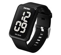 Gosasa Reloj digital cuadrado para hombre y mujer, números grandes, esfera impermeable LED, A Black-black, Moderno