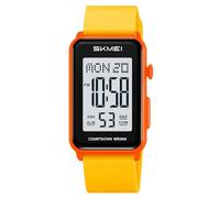 Gosasa Reloj digital de moda para mujer y hombre unisex con esfera grande, números grandes, cara rectangular, impermeable, correa de silicona, LED, Casual