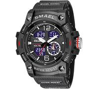 Gosasa Reloj digital multifunción transparente para hombre y mujer, con doble pantalla 12 horas y 24 horas, cronómetro y calendario, unisex, reloj de pulsera, negro, L