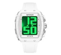 Gosasa Reloj digital parlante para hombre, esfera grande, LED, 5 ATM, impermeable, a prueba de golpes, reloj de pulsera deportivo con tiempo de voz, alarma, temporizador, retroiluminación, pantalla