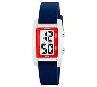 Gosasa Reloj digital unisex de moda para hombre y mujer, esfera de números grandes, esfera rectangular, correa de silicona impermeable, relojes LED, Azul, Casual