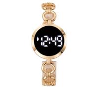 Gosasa Reloj electrónico de marca superior para mujer, con pantalla táctil LED, reloj digital para mujer, Oro
