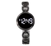 Gosasa Reloj electrónico de marca superior para mujer, con pantalla táctil LED, reloj digital para mujer, Negro -