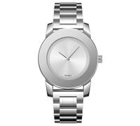 Gosasa Reloj minimalista de lujo para mujer, resistente al agua, elegante reloj de cuarzo clásico con correa de acero inoxidable sólido, plateado