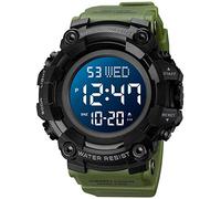 Gosasa - Relojes deportivos digitales de estilo militar con luz led, resistentes al agua, color verde militar