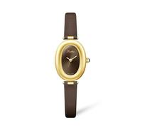 Gosasa Vintage Dress - Reloj de cuarzo ovalado para mujer, elegante, casual, correa de cuero, reloj de pulsera para mujer, esfera minimalista, reloj delicado de moda, regalo para ella, Café, Vintage