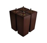 GOSCHE Patas de Muebles de Madera de 15 cm, Juego de 4 Patas cuadradas de sofá, Patas de Repuesto de Estilo Moderno marrón para Cama, gabinete de Cama, Silla de Armario