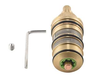 Gosera Cartucho TermostáTico de Ducha de BañO de LatóN y Manija para VáLvula Mezcladora Mezclador Barra de Ducha Mezclador Grifo de Ducha Mezclador Cartucho de VáLvula