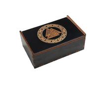 Gosera Estuche para Cartas de Tarot, Joyero de Madera Vintage, Caja Multifuncional Pequeña de Madera Vintage para Accesorios de Cartas de Tarot C