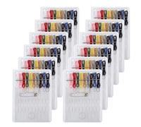Gosera Kit de Costura de 12 Cajas, Minikit de Costura, Kit de Costura de FijacióN RáPida, Kit de Costura de Emergencia para Viajes, Kit de Hilo y Aguja Preroscada