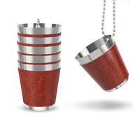 Gosera Paquete de 6 Vasos de Chupito de Metal para Colgar Vasos de Chupito de Acero Inoxidable con Cadena Vaso de Chupito de 30 Ml para Fiestas,A