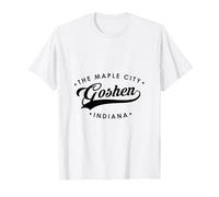 Goshen Indiana Maple City Retro Logo Hombres y Mujeres Camiseta
