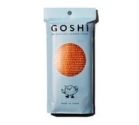 GOSHI Toalla de ducha exfoliante, paño exfoliante resistente a desgarros para todo tipo de piel, color amarillo caléndula, fabricada en Japón